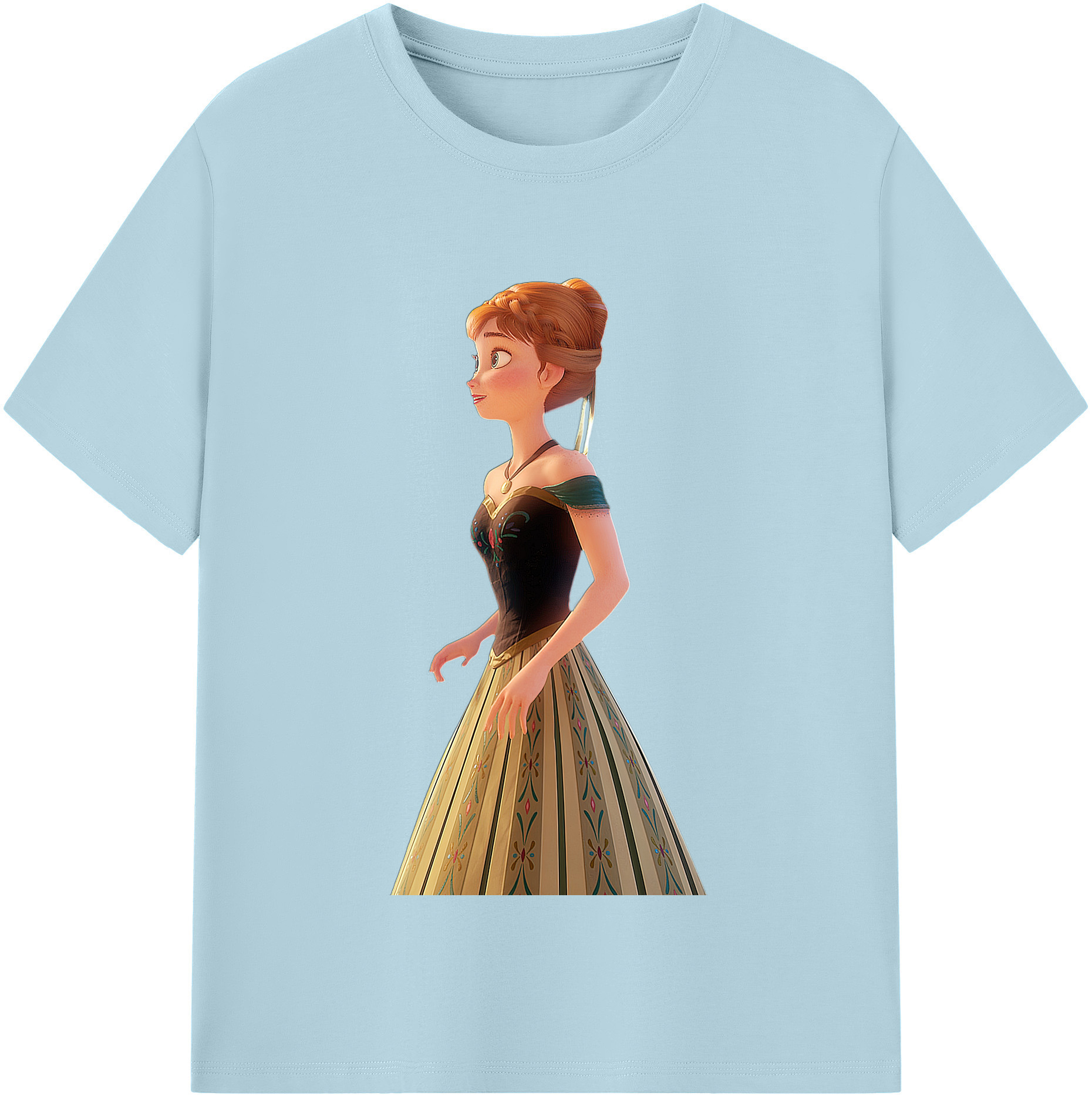 （画像用） アナと雪の女王 アンナ エルサ Frozen Anna Elsa 綿100％半袖Tシャツ（フロントプリント）